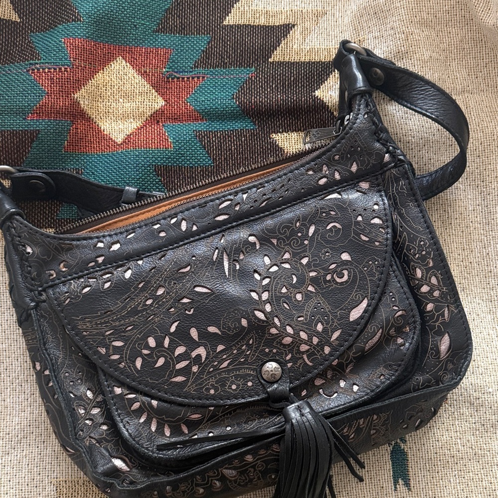 Patricia Nash Leather Purse Cutout Peek-Through Detail